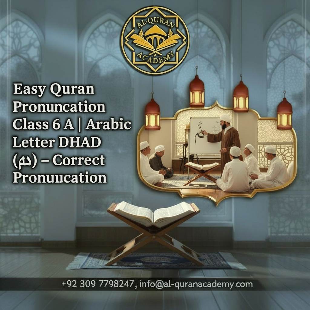 Easy Quran Pronunciation Class 6 A | Arabic Letter DHAD (ض) – Correct Pronunciation, Research & Easy Method